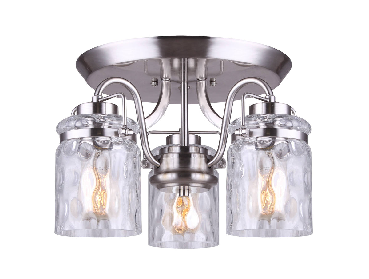3 Light Semi-Flush Brushed Nickel A850