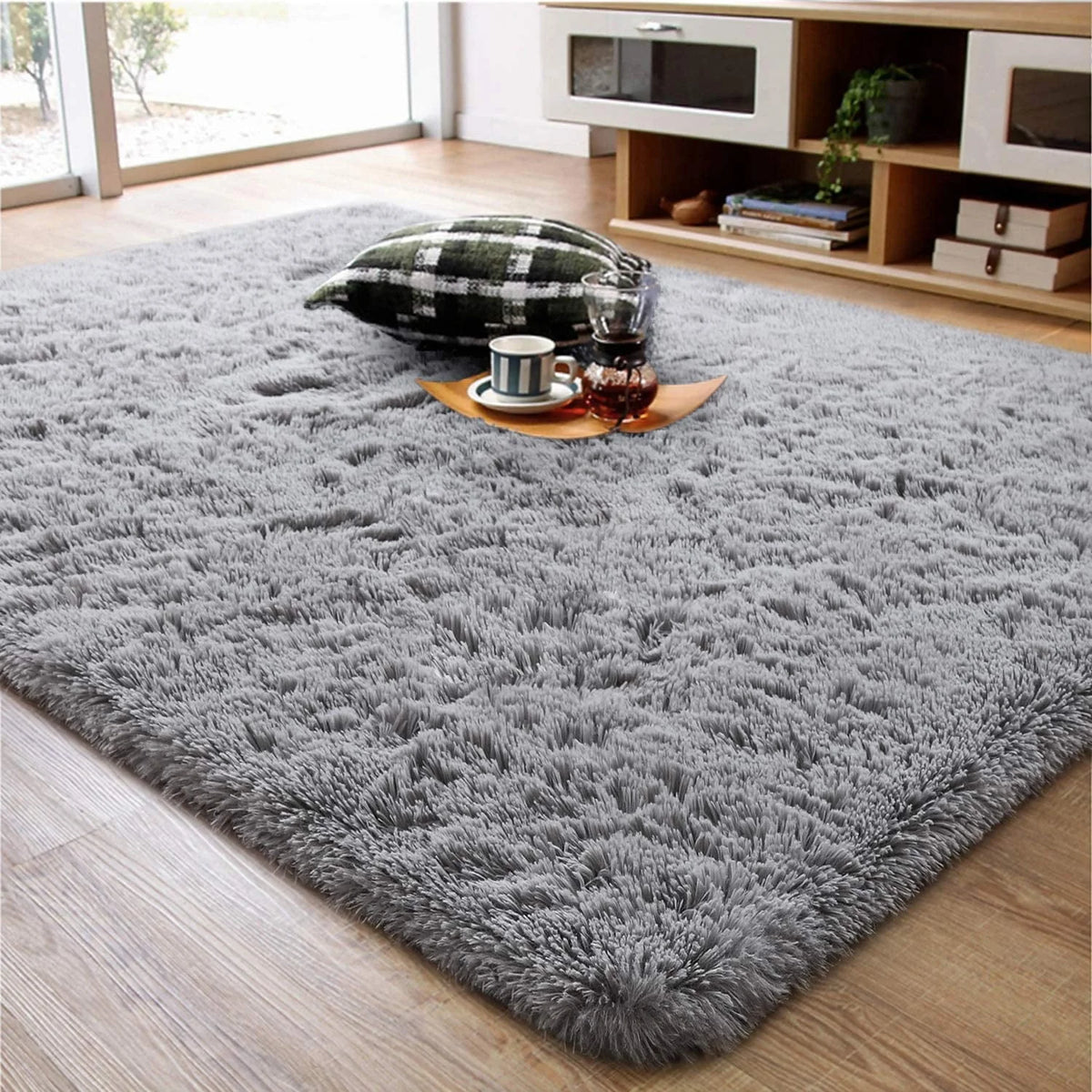 Soft Fluffy Shaggy Area Rug Pink 5 x 8 Feet D4806