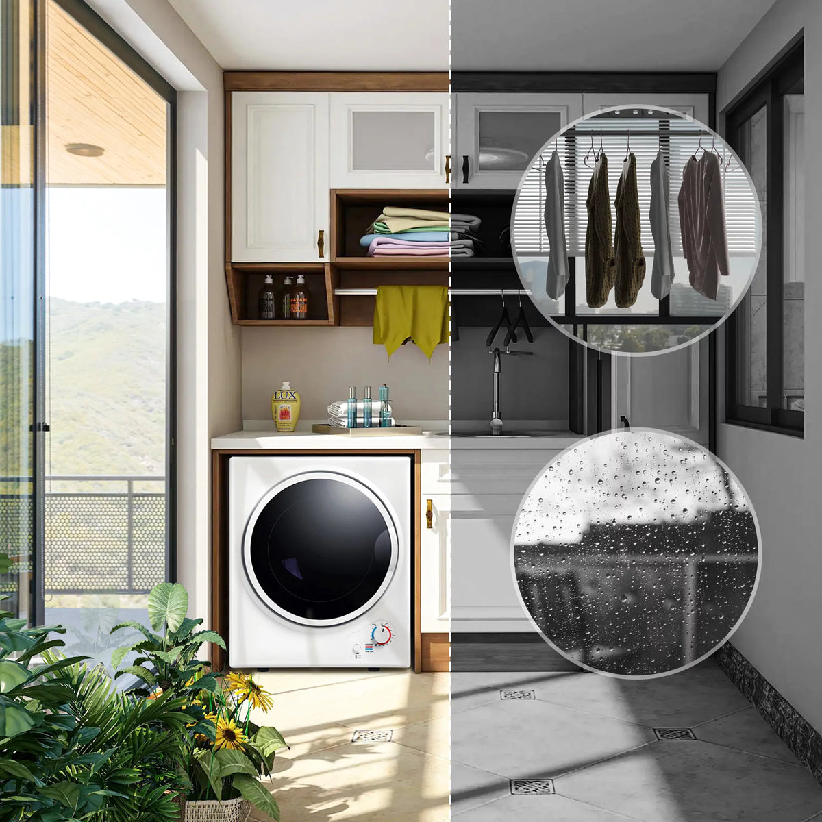 850W Portable Front Load Electric Clothes Dryer with 5 Drying Modes X407230