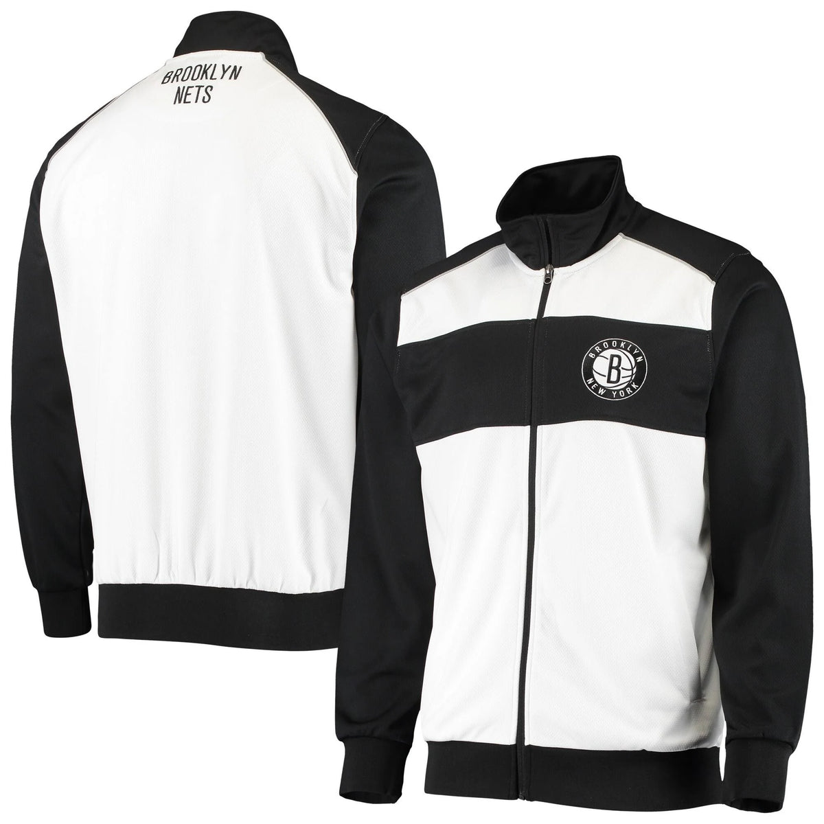 White Black Full-Zip Track Jacket Large F967512