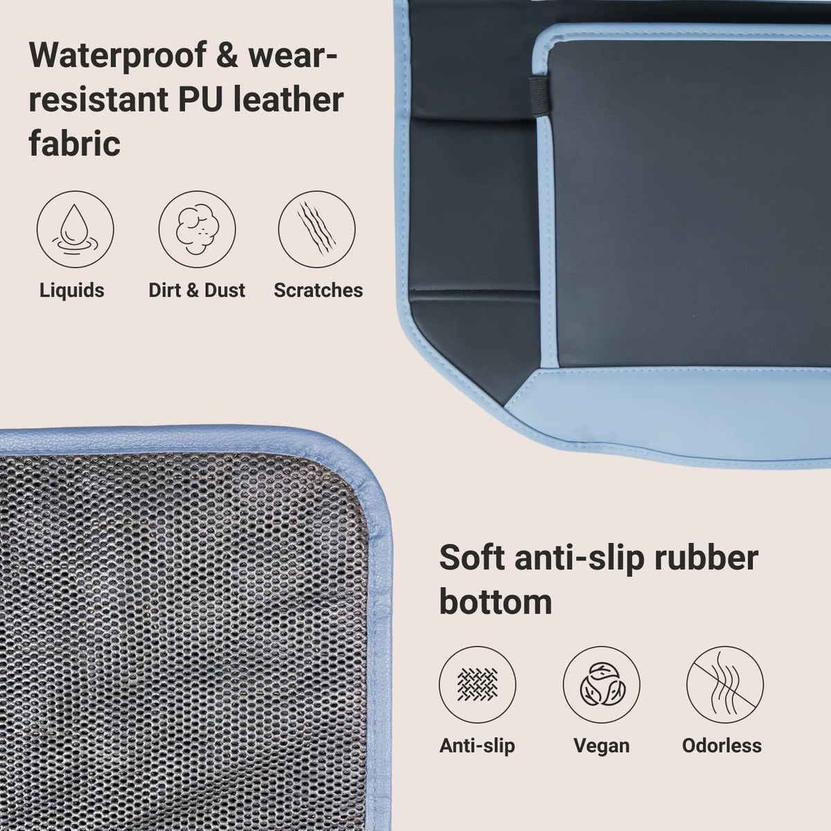 Black Navy Blue Pack of 2 Car Seat Organizer C7820