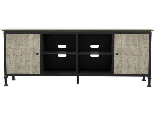 Industrial Wood 72-Inch TV Stand in Weathered Oak J4357