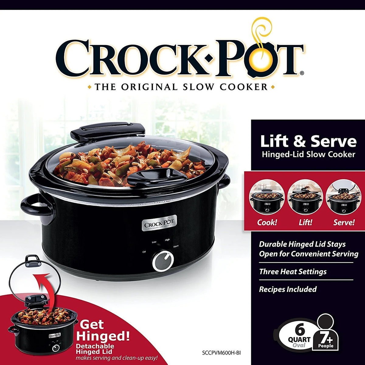 6-qt. Oval Slow Cooker, Black Q733