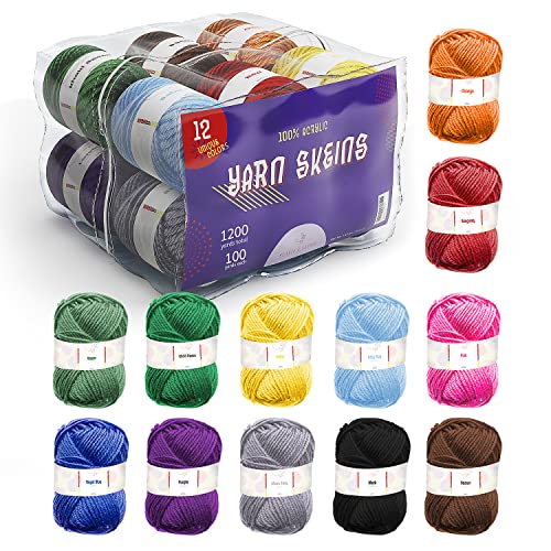 43 Piece Crochet Kit with 9 Crochet Hooks Set and 55 Yards of Yarn, Canvas Tote Bag N2998