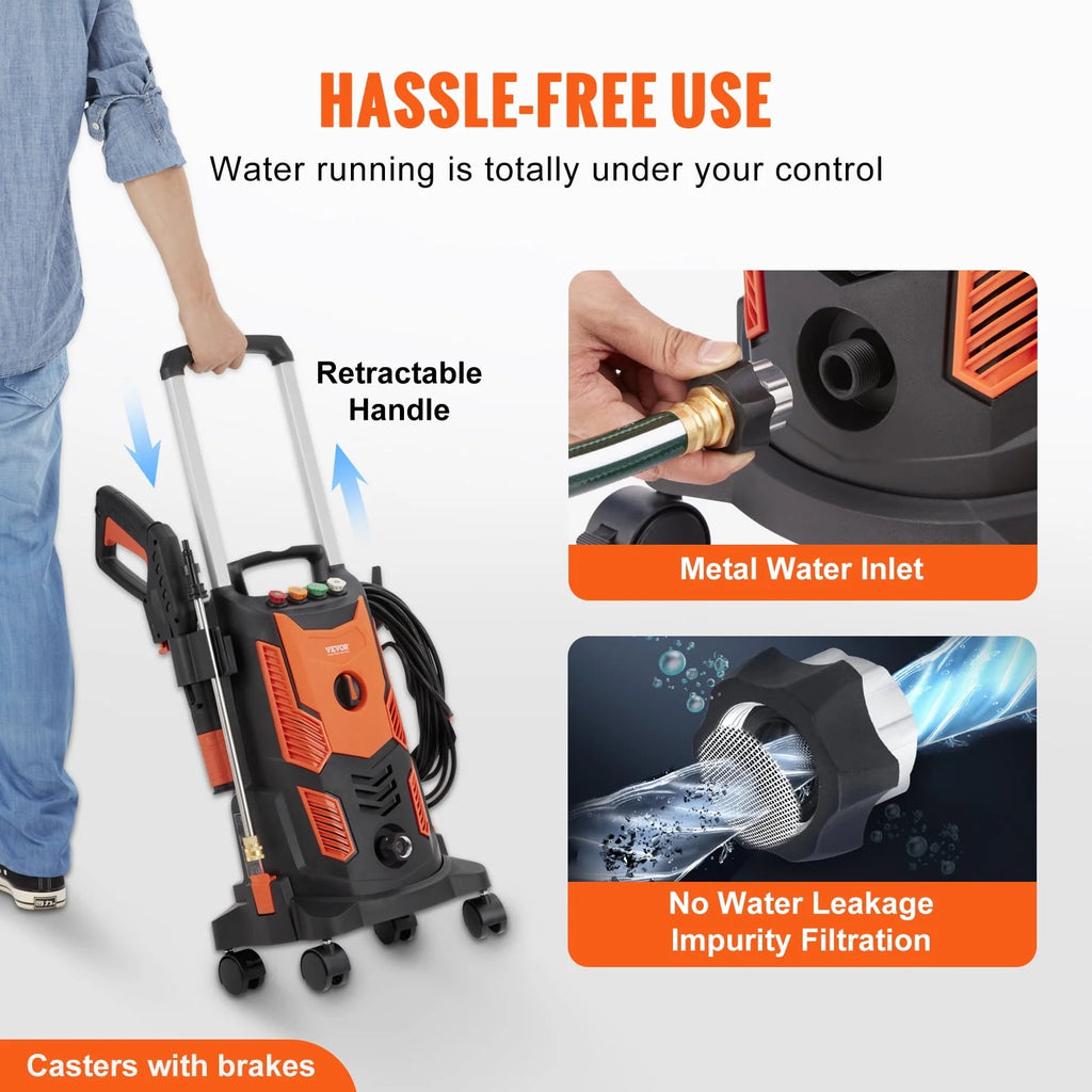 Electric Pressure Washer 2300 PSI 1.9 GPM Cold Water Wheeled N923