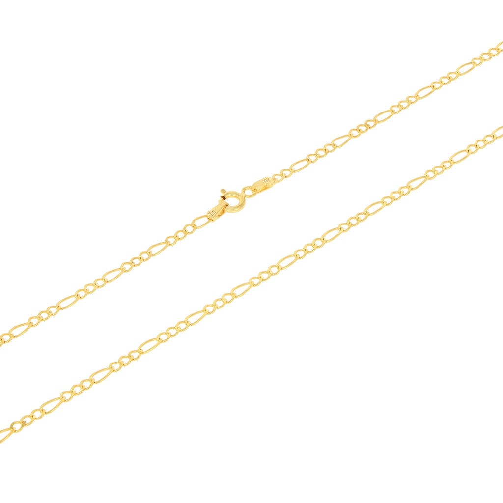 10k Yellow Gold Solid Figaro Chain Link Pendant Necklace 16" - 24" T303959