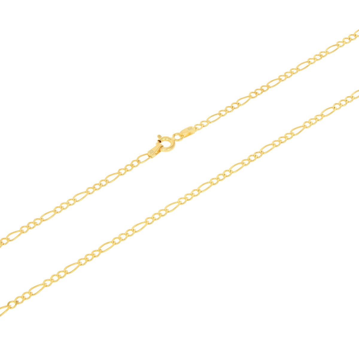 10k Yellow Gold Solid Figaro Chain Link Pendant Necklace 16" - 24" T303959