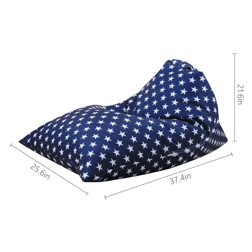 Navy Velvet Stuffed Animal Storage Bean Bag Chair D517409