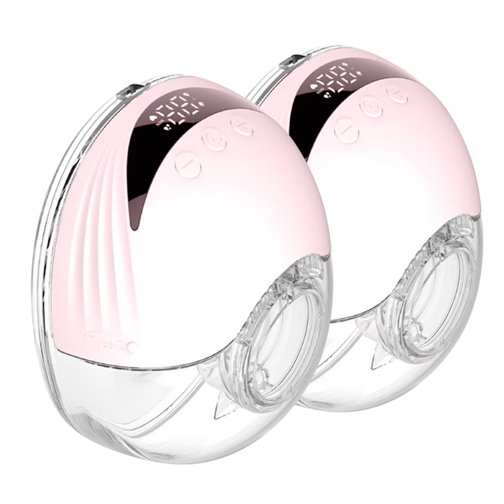Wearable Electric Pump with LED Display, 2PCS Hands Free, 4 Modes & 12 Levels J257