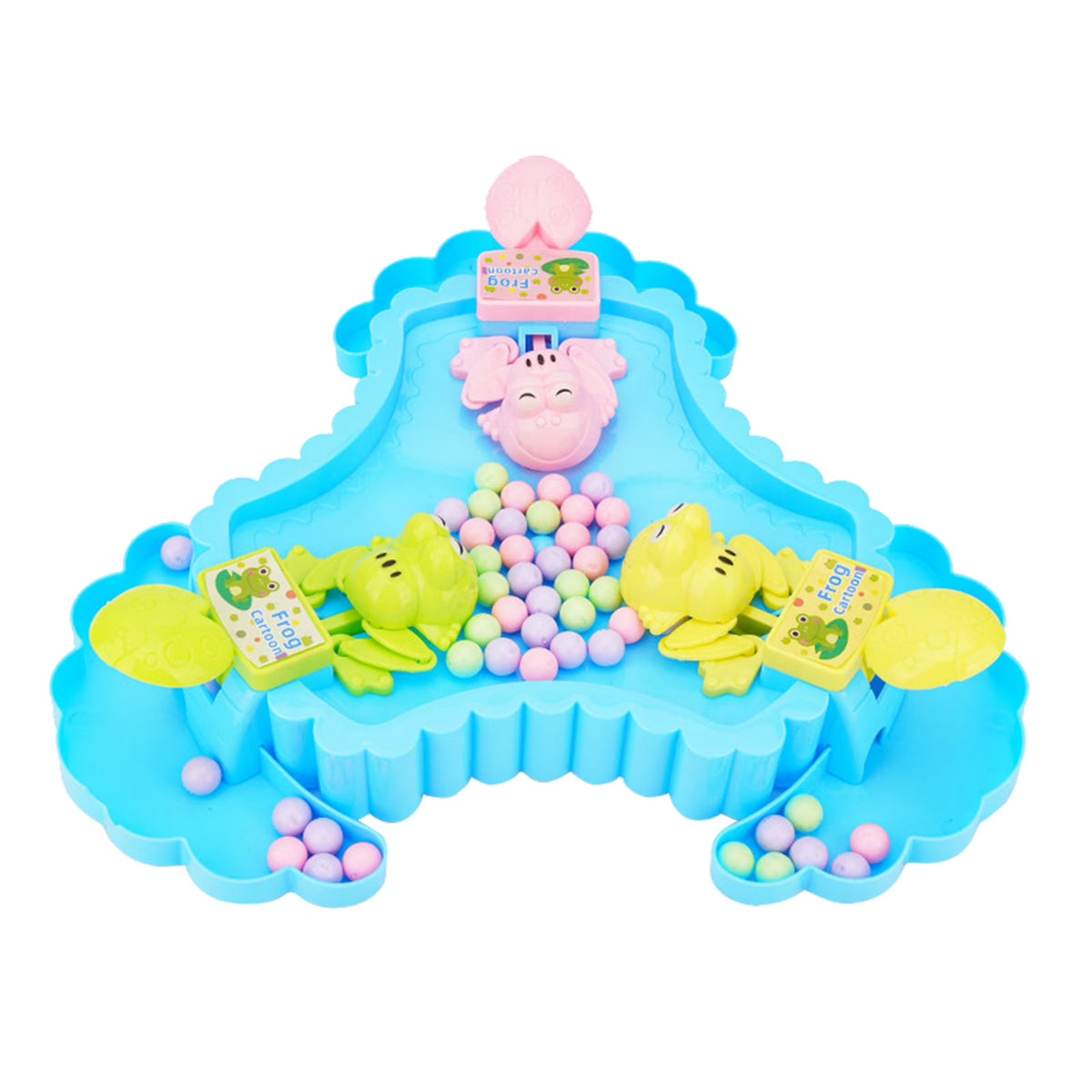 Blue Hungry Frogs Eating Beans Board Game S532