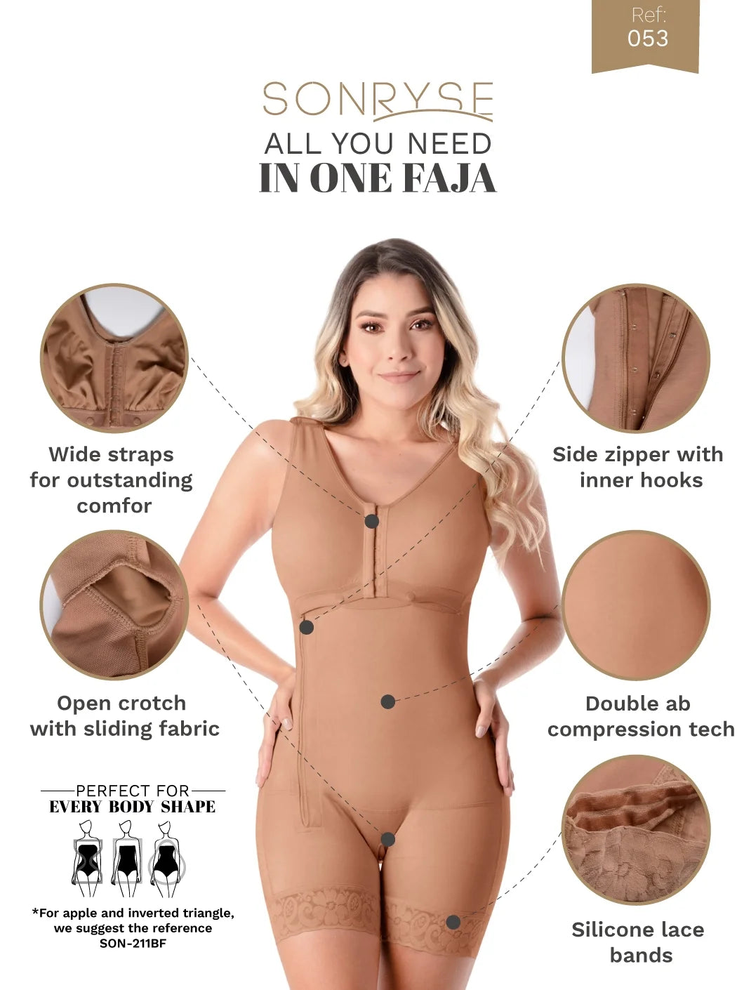Beige XS Postpartum Girdle Shapewear Bodysuit O95276