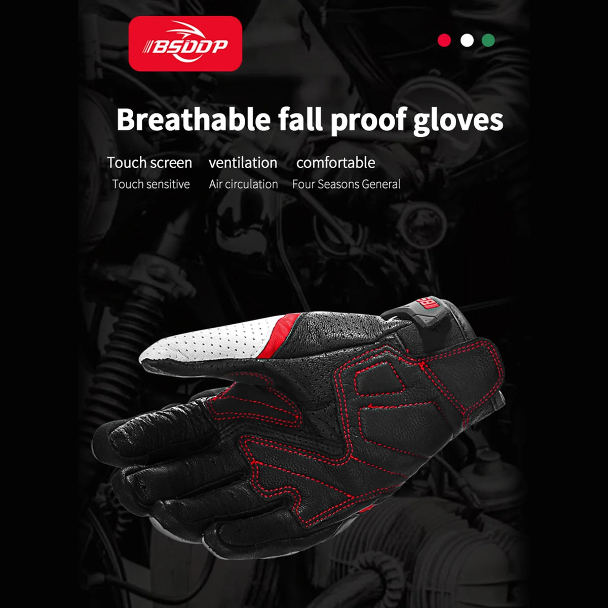 Motorcycle Gloves with Carbon Fiber Protective Hard Knuckles A240