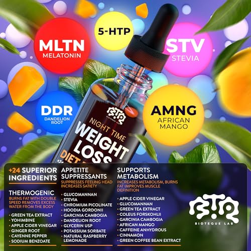 Night Time Weight Loss Diet Drops - Apple Cider Vinegar - Cinnamon - Cayenne Pepper X265