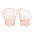 Peachy Pink Papasan Chair I937