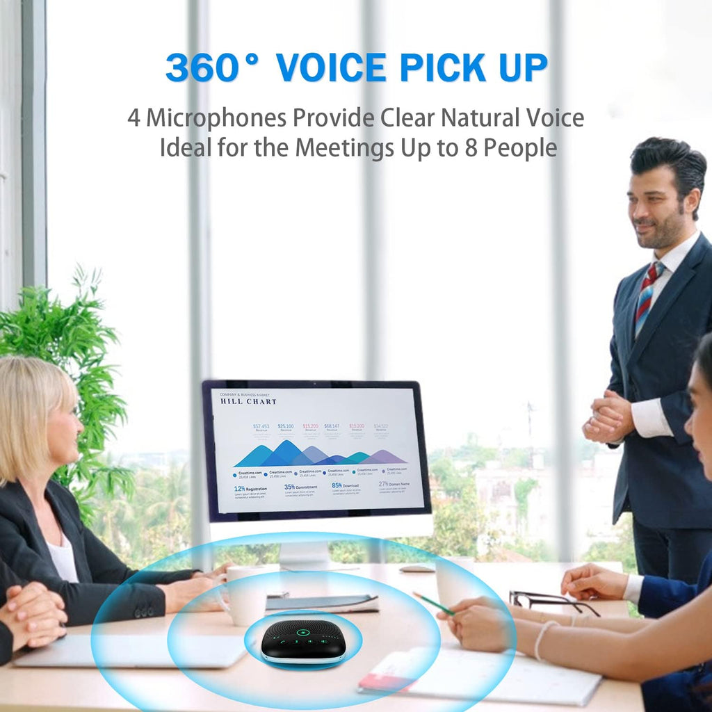Bluetooth Speakerphone Conference Speaker with 4 Noise Cancellation Mics, Pack of 2 T585556