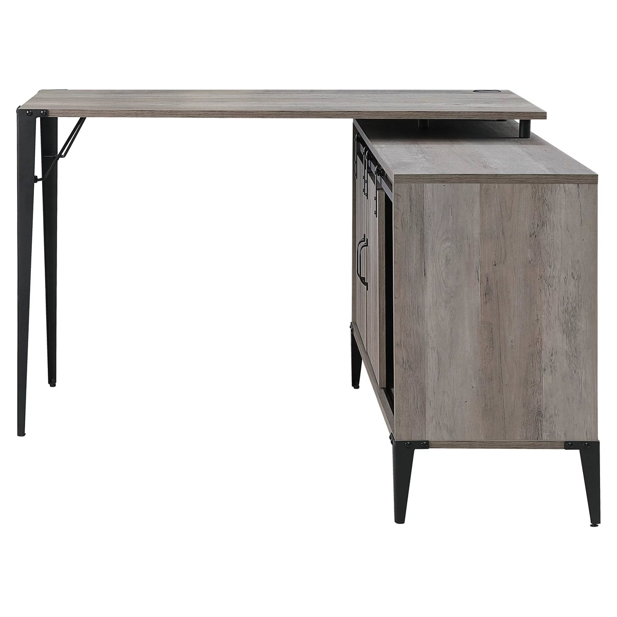 Grey Oak and Black Writing Desk Z877