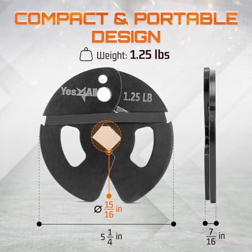 Fractional Weight Plates Set, Steel and Rubber, 1.25LB, 2.5LB, 5LB T714807