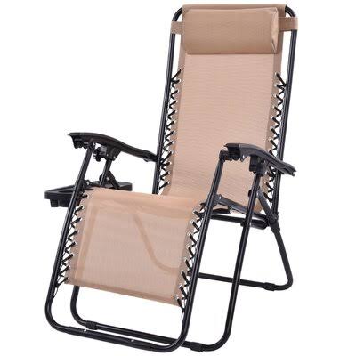 Beige Reclining Zero Gravity Chair L61959