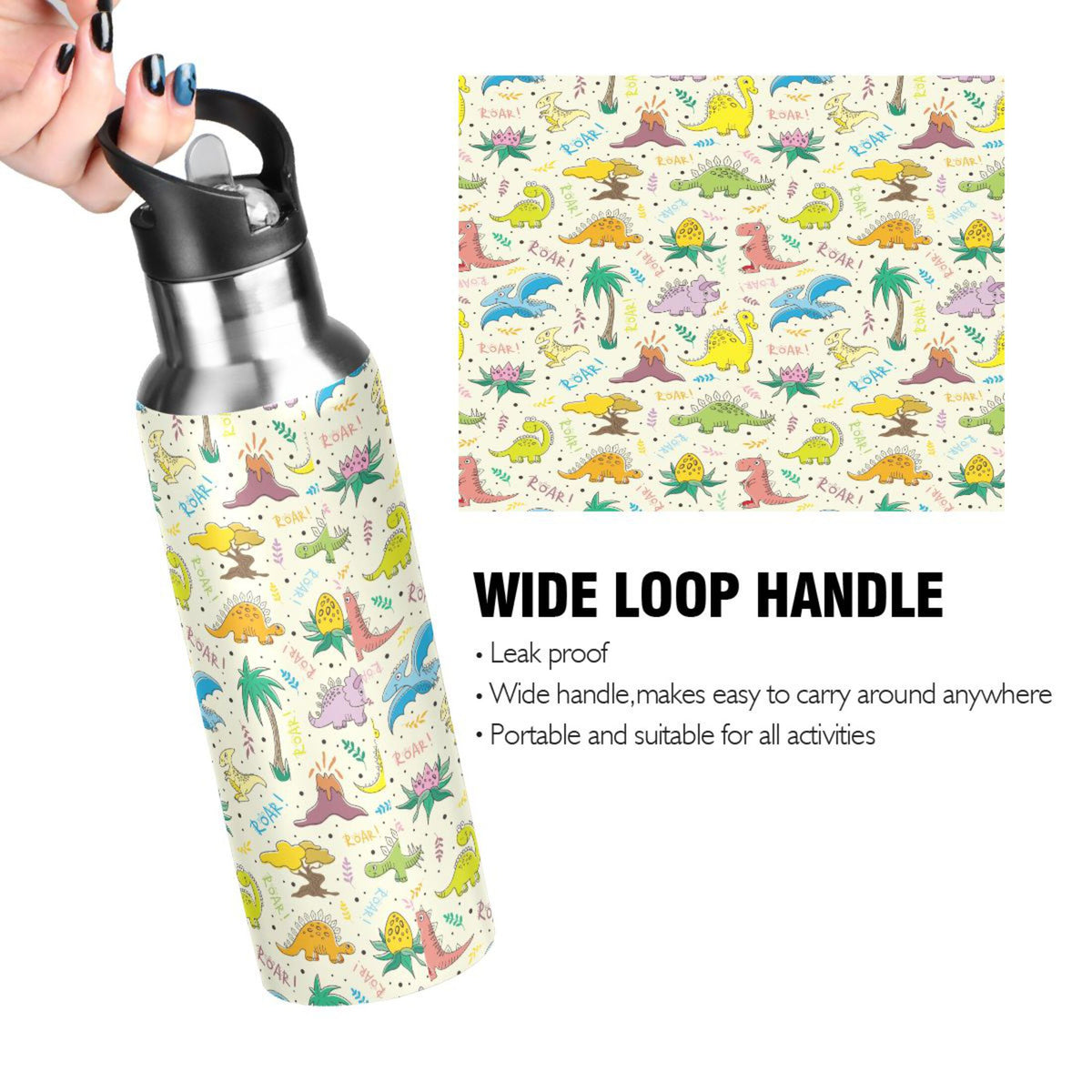 Stainless Steel Insulated Water Bottle with Straw Lid D79583