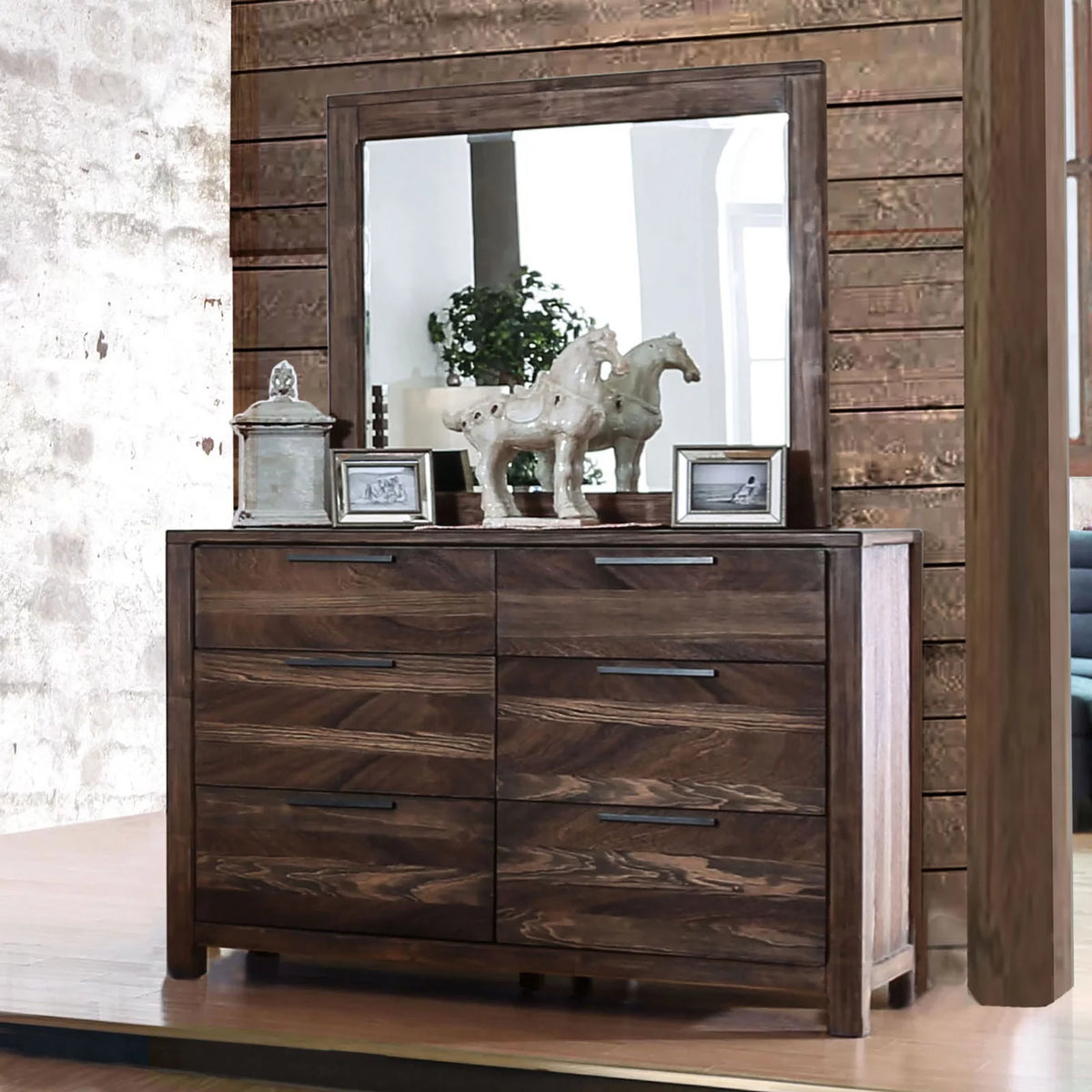 Natural Tone 5pc Cal King Bedroom Furniture Solid Wood U761