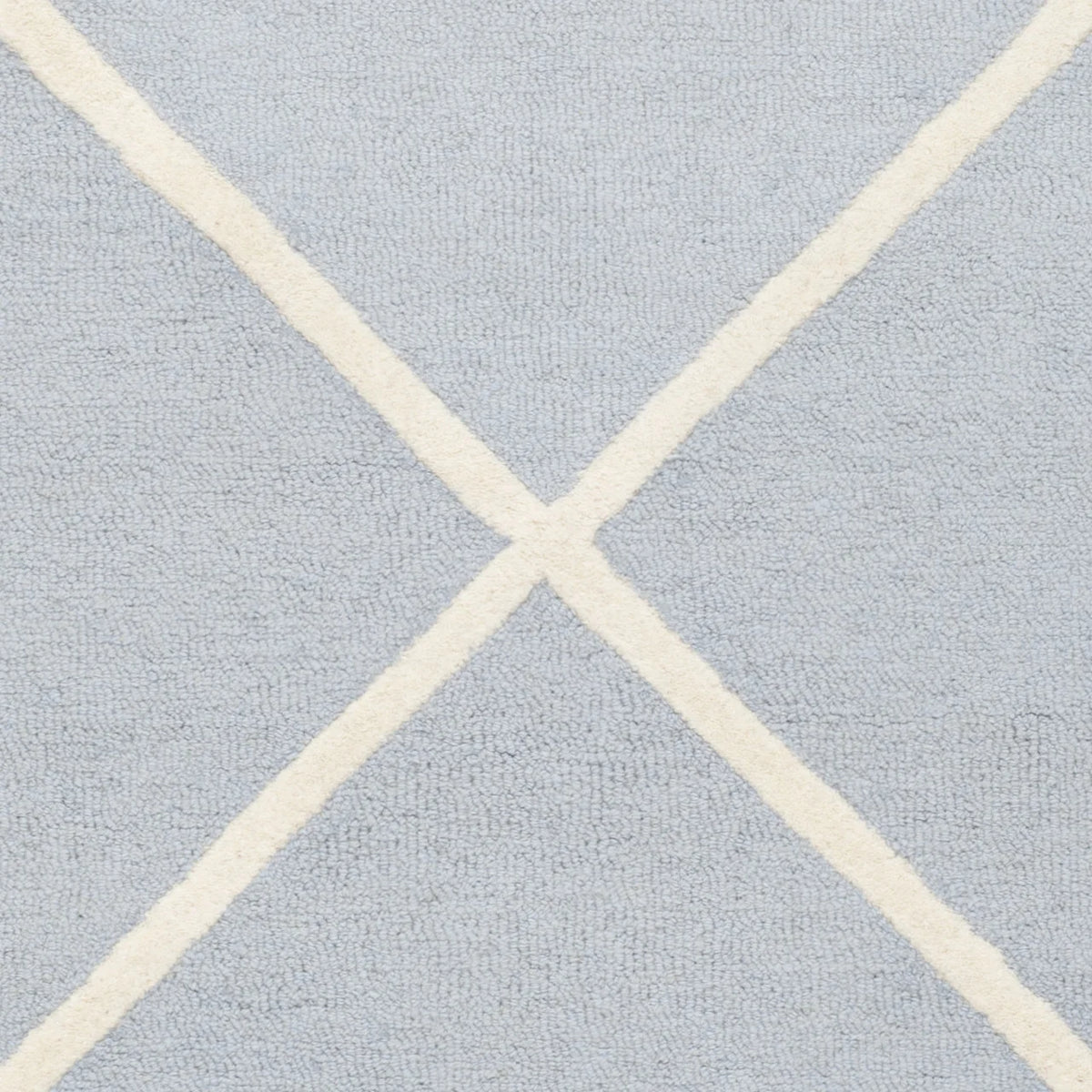 Geometric Diamonds Wool Area Rug, Light Blue/Ivory, 5' x 8' Y8235