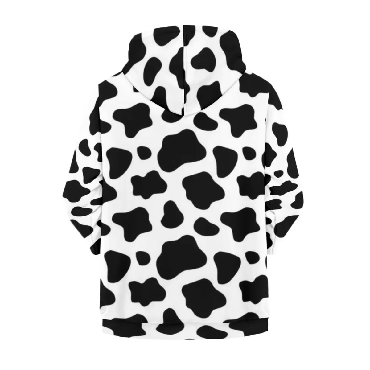 Milk Cow Print Zip Up Hoodies Sweatshirt B8826