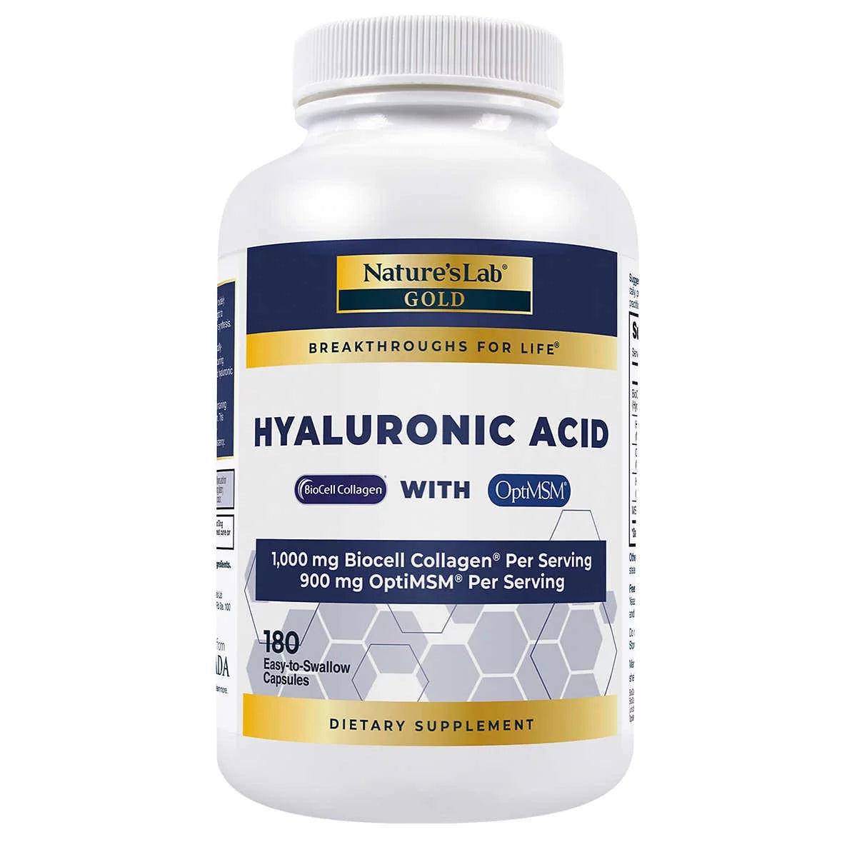 Hyaluronic Acid with Biocell Collagen, 180 Capsules L721