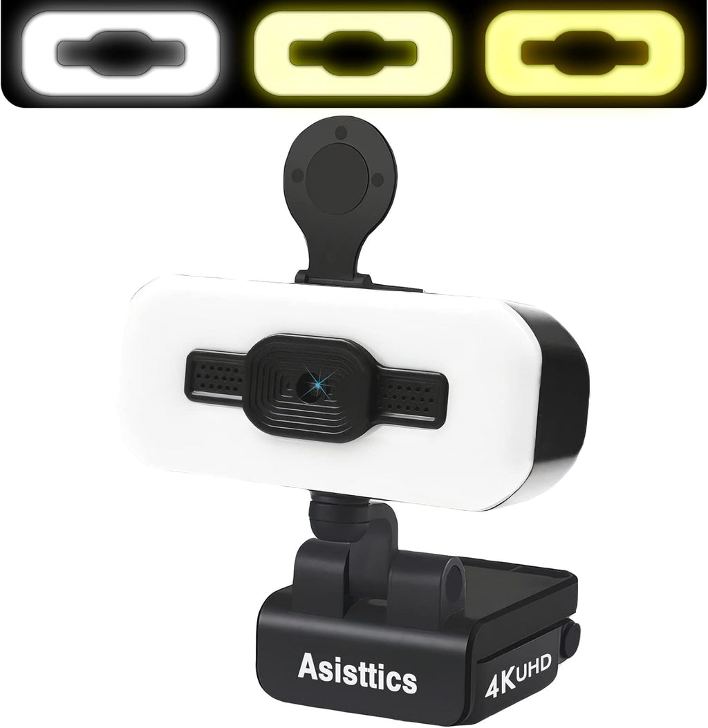 4K Webcam with Microphone and Ring Light L193