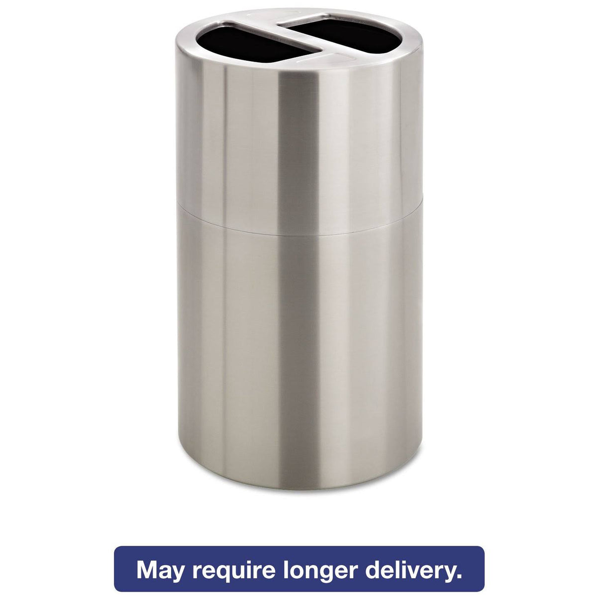 Dual Recycling Receptacle, 30 gal, Stainless Steel E95844