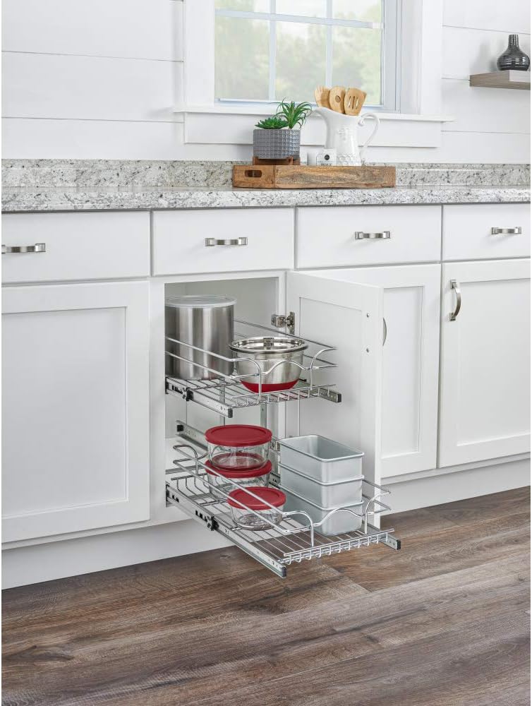 12 x 18 Inch 2-Tier Wire Pull Out Shelf O49018