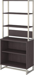 Storm Gray Bookcase with Hutch W4488