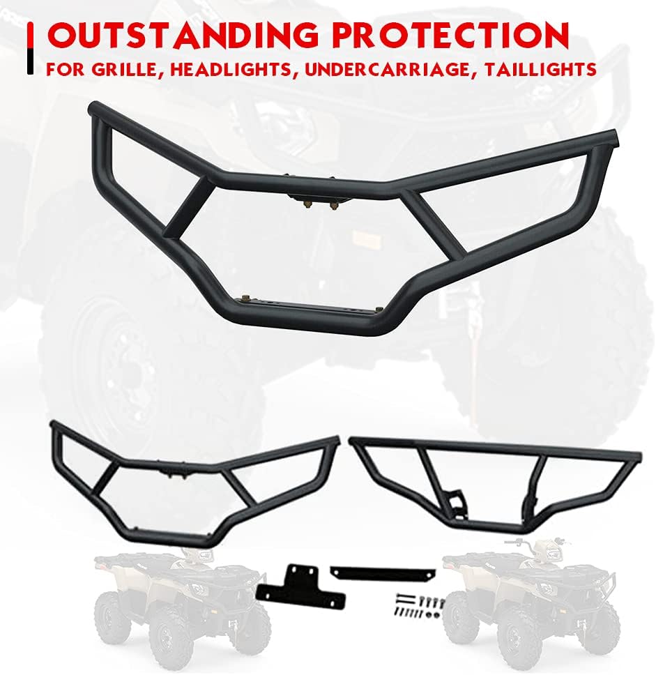 Black Brush Guard Bumper Set 2pcs D2692