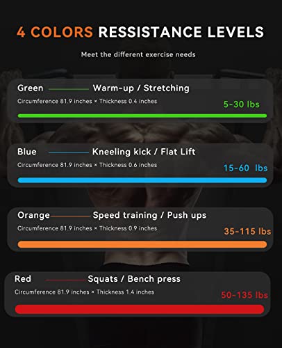 Set of 5 Resistance Heavy Duty Workout Bands C886