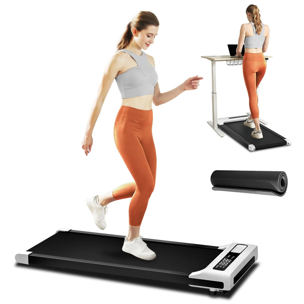 2 in 1 Under Desk Treadmill, 2.5HP Quiet Portable Treadmill, Black N389