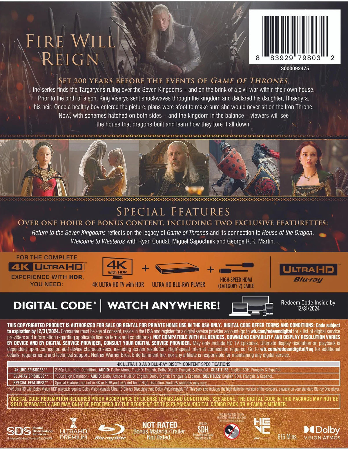 4K Ultra HD + Blu-ray + Digital Copy Complete First Season P59494