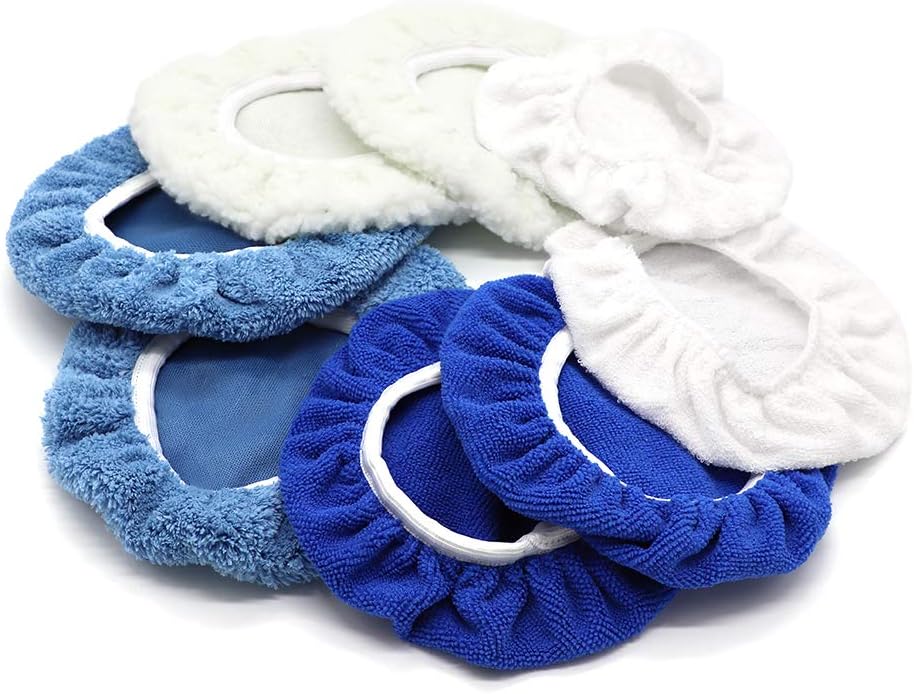 Cotton Polishing Bonnet Buffing Pad Cover for 5 to 6 Car Polisher Pack of 6Pcs U5463