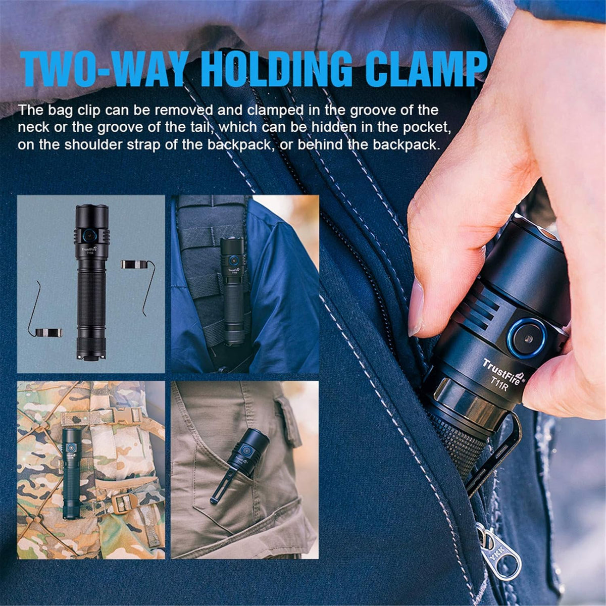 1800 Lumens Type-C Rechargeable IP68 Waterproof Tactical Flashlight X9639