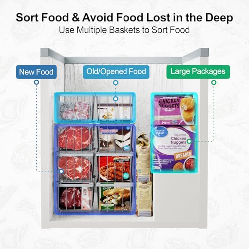 4 Pack Stackable Small Freezer Organizer Bins, White I7466