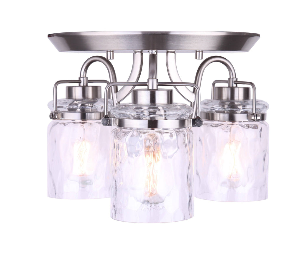 3 Light Semi-Flush Brushed Nickel A850