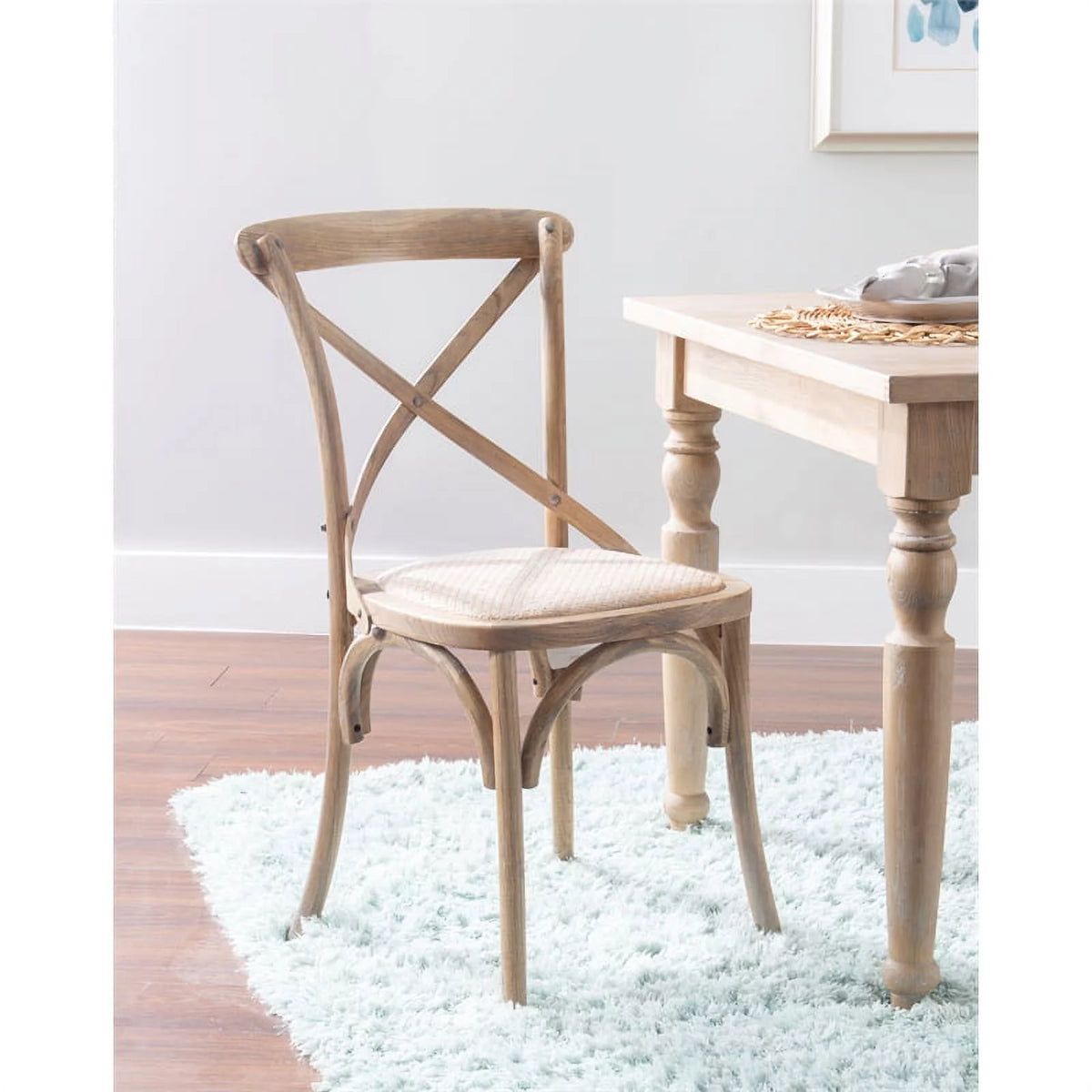 Gray Wash Wood Dining Chairs Set of Two O75688