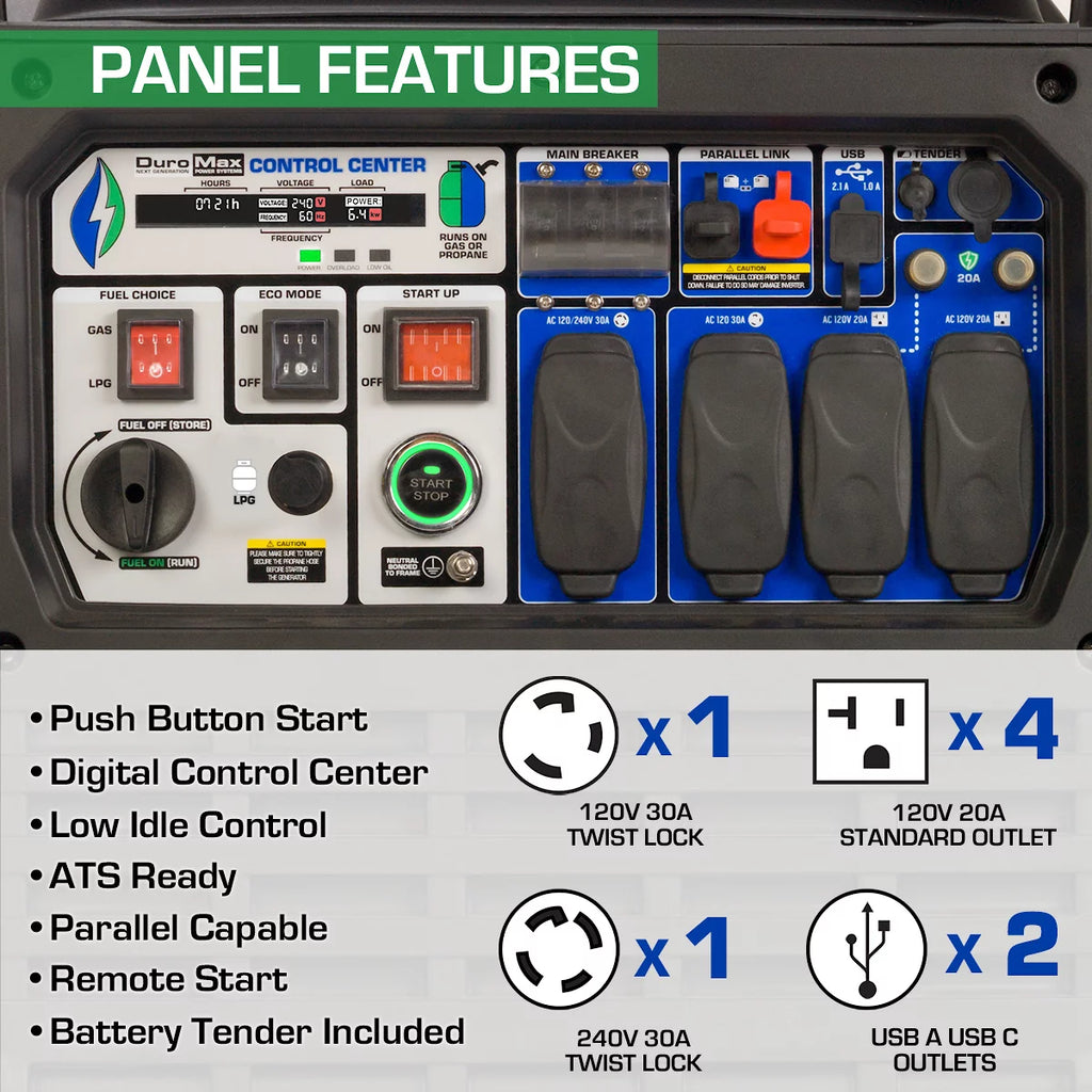 9000 Watt Dual Fuel Inverter Generator O772233