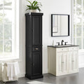 Distressed Black Tall Linen Cabinet U7562