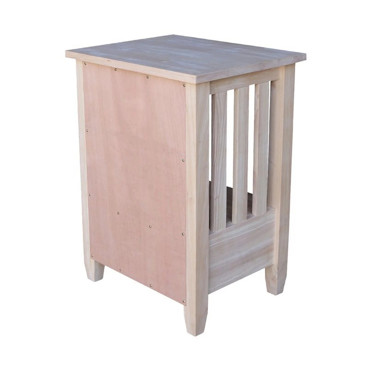 Solid Wood Unfinished End Table with Drawer Y77474