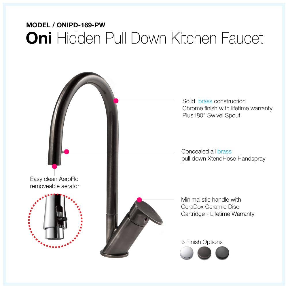 Pewter Pull Down Kitchen Faucet M889