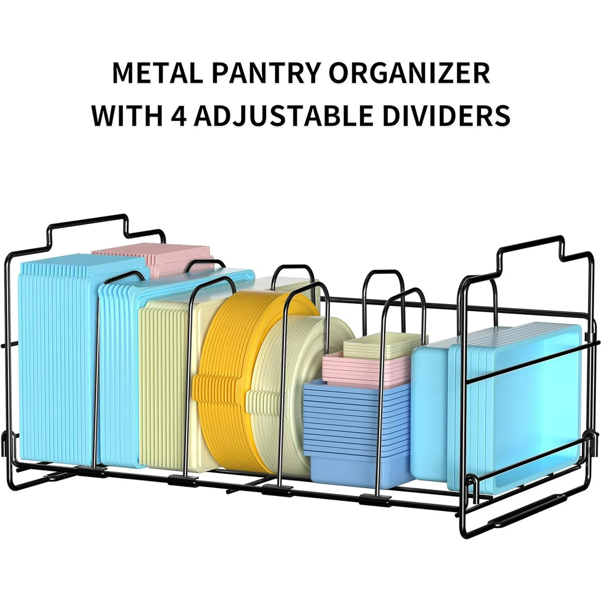 Black Plastic Lid Organizer with 4 Dividers Z11914