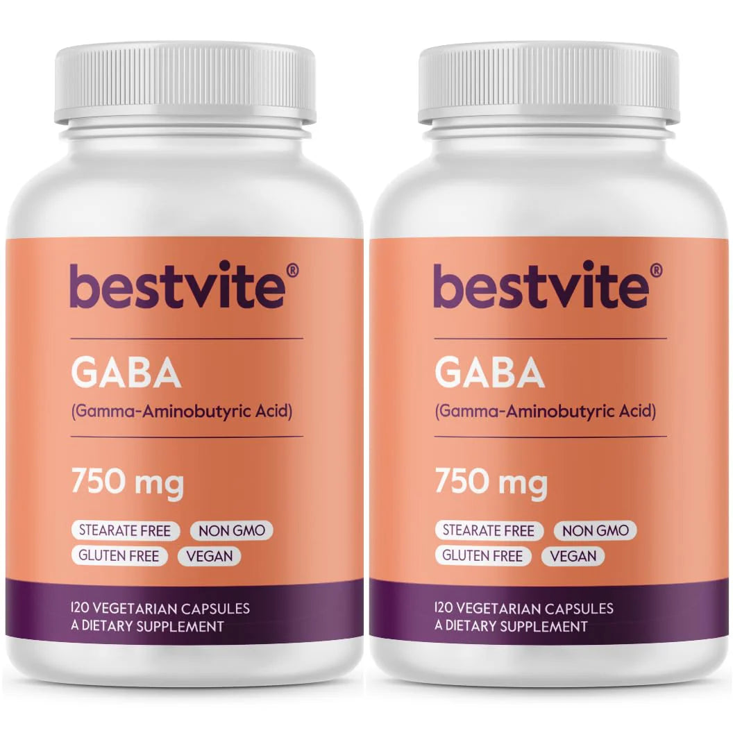GABA 750mg Vegetarian Capsules 240 Vegan Gluten Free Non GMO D3259