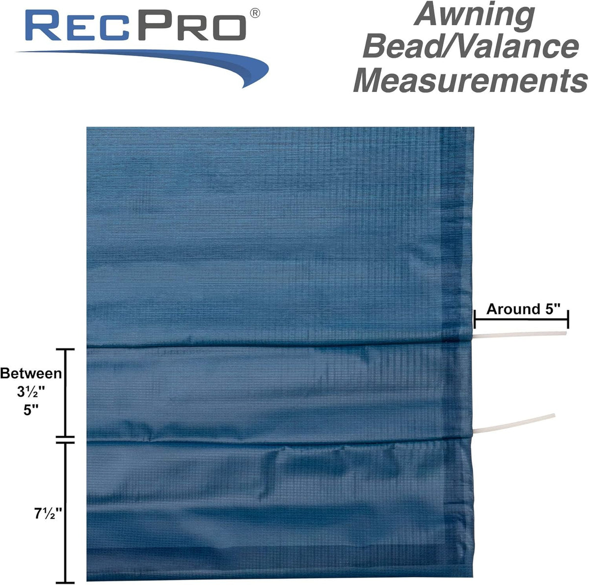 Blue Heat Sealed RV Awning Fabric Replacement 15 Foot Camper Awning L27022