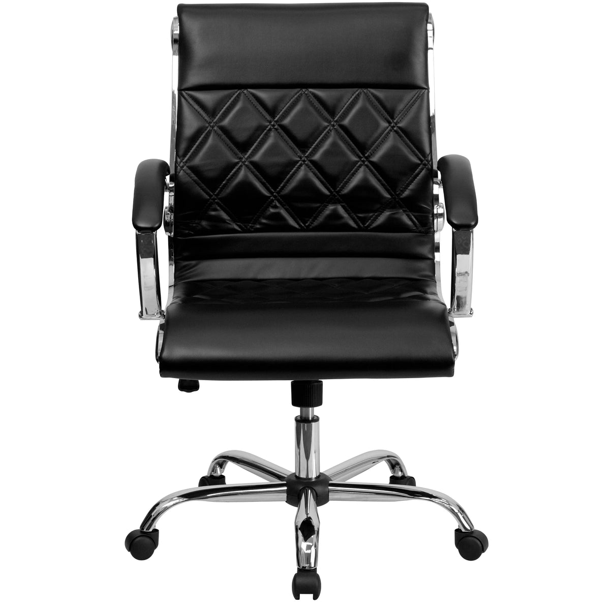 Black Leather Adjustable Swivel Office Chair C97584