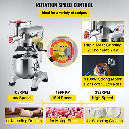 8.5Qt 450W Dual Rotating Dough Kneading Machine with Stainless Steel Bowl M876678
