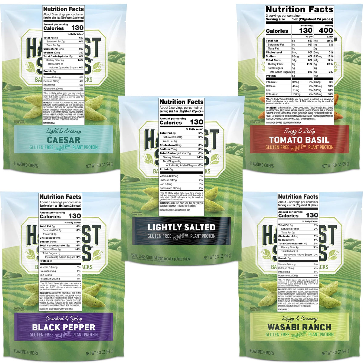 3 Ounce Variety Pack Of 5 Plant-based Gluten Free Crisps M88931